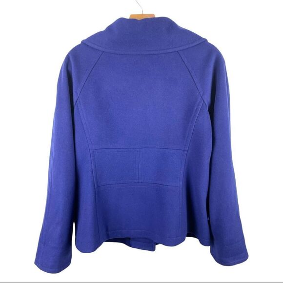 𝅺THEORY Olivan Royal Purple Wool Peacoat Size M - Picture 3 of 6